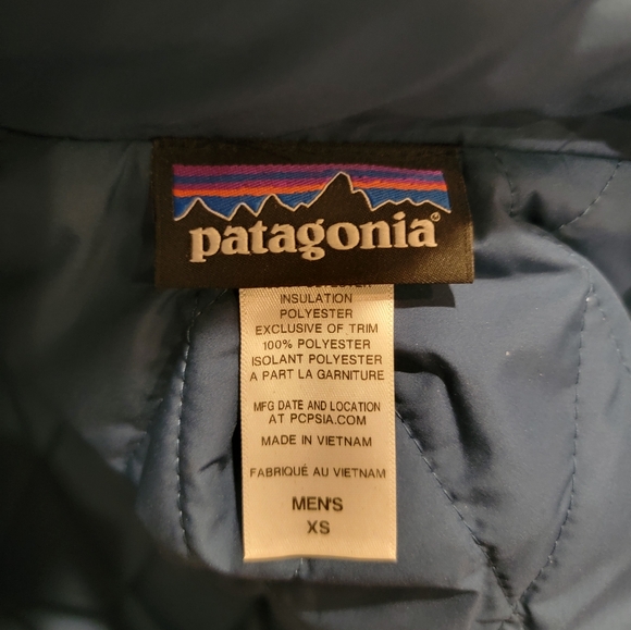 PATAGONIA Men's size XS Insulated Better Sweater Vest Grey & Blue - Picture 4 of 4